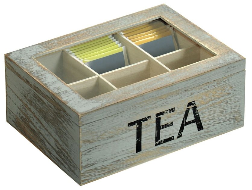 Kesper Bamboo Teabox with 6 Compartments Grey