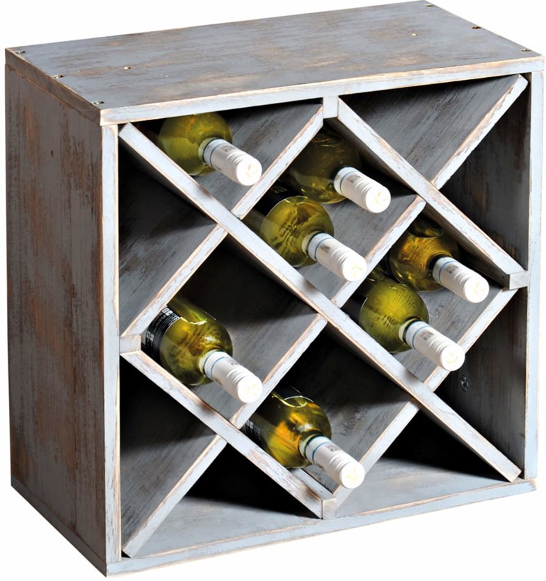 Kesper Pine Wine Shelf 12 Compartments Grey