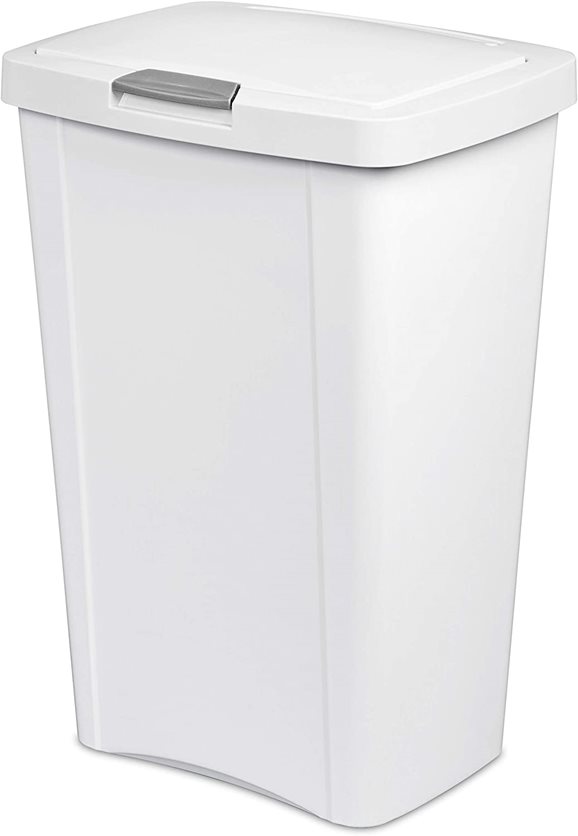 Sterilite 49 Liter Touch-Top Wastebasket White