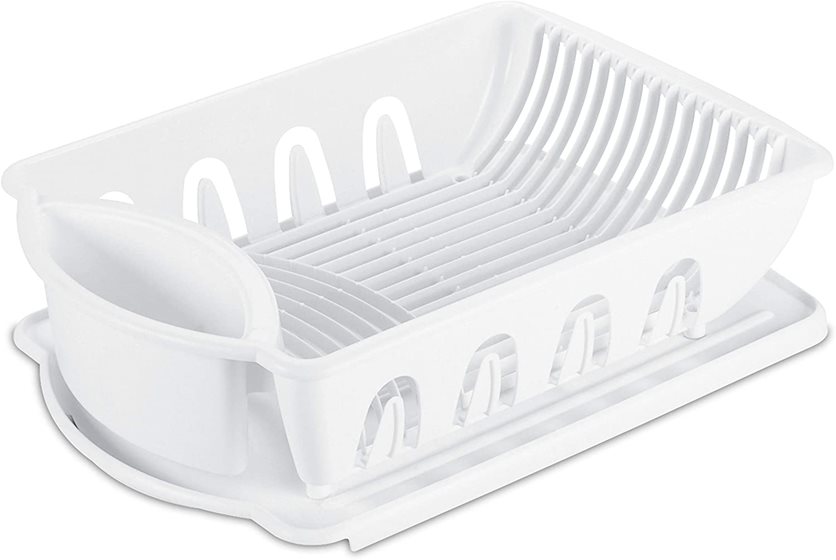 Sterilite Dish Rack 2 Piece Set White Large