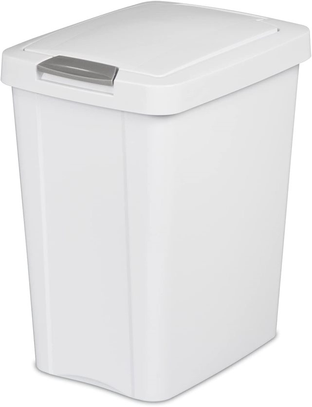 Sterilite 28 Liter Touch-Top Wastebasket White