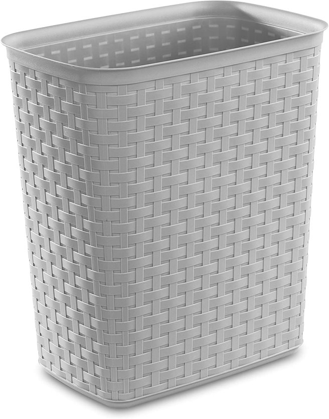 Sterilite 22 Liter Weave Wastebasket Cement