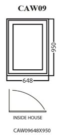 Aluminum Glass Casement Window, White, CAW09, 648 x 950mm.