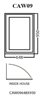 Aluminum Glass Casement Window, White, CAW09, 648 x 950mm.