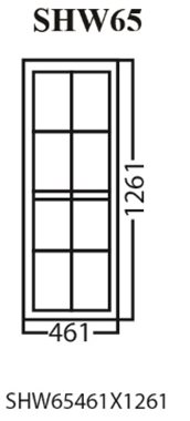Aluminum Single-Hung Window, White, SHW65, 461 x 1261mm