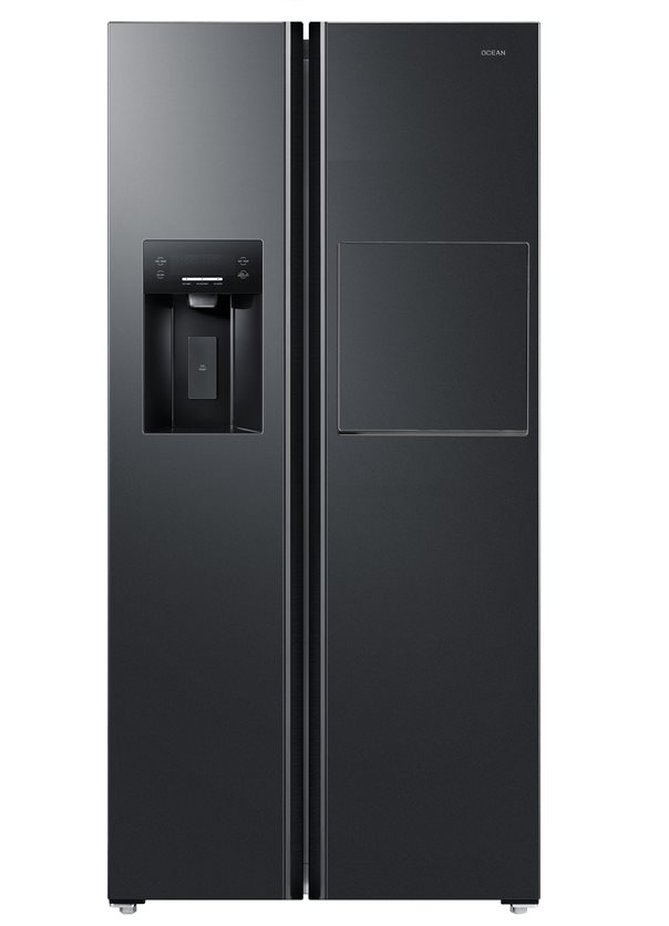Refrigerator Side by Side 20 CUFT Black with Ice & Water Dispenser and Easy Access Window