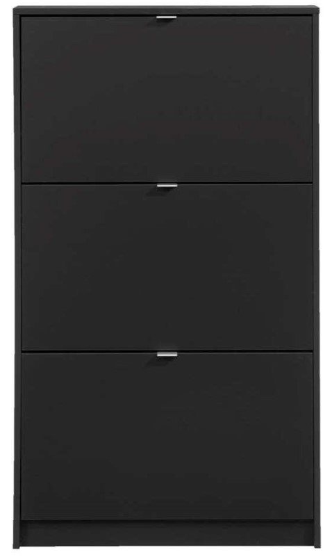 Shoe Cabinet Hamburg 3 Flaps - Black