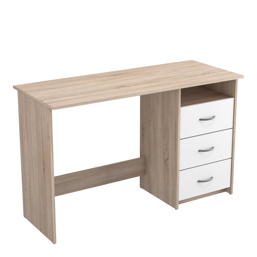 1-Nook 3-Drawer Desk &apos;Aristote&apos; - Oak