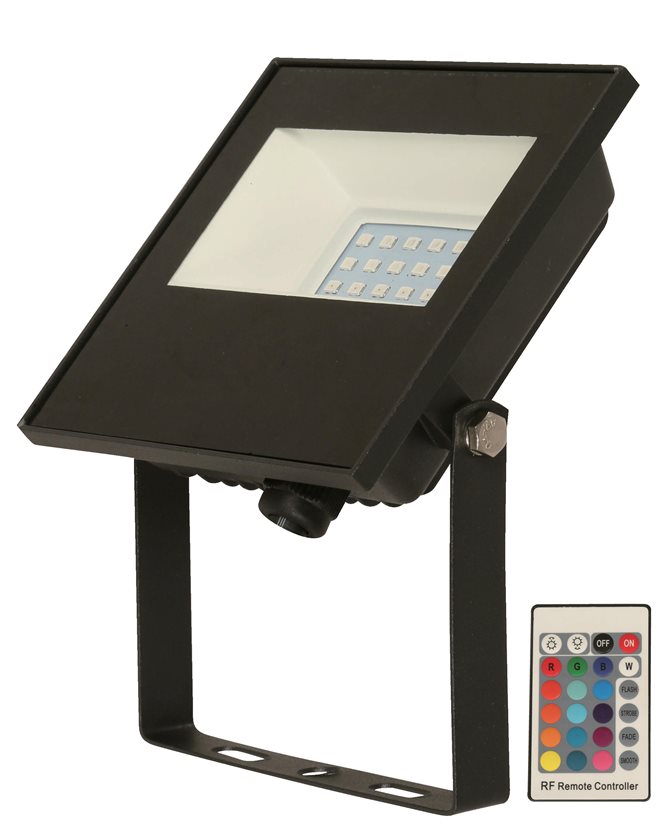 Flood LED Light Black 10W with Remote Control.