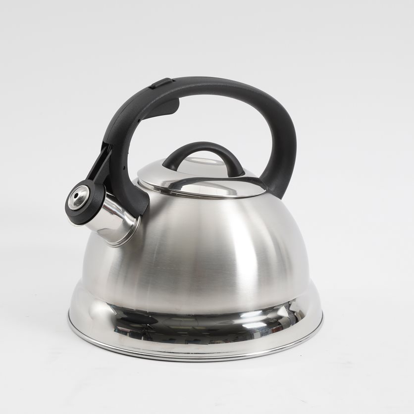 Flintshire 1.75 Qt Whistling Tea Kettle - Brushed Satin - Nylon Handle - Stainless Steel