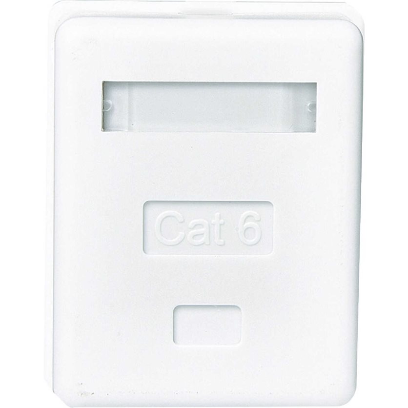 White Surface Mount Plastic CAT 5E/6 Wall Jack