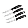 Granger 4 pc 4.5 Steak Knives Set - Black - Satin Finish - Bakelite PP Handle - Full Tang W/Triple Rivets - Stainless Steel - 1.5 mm