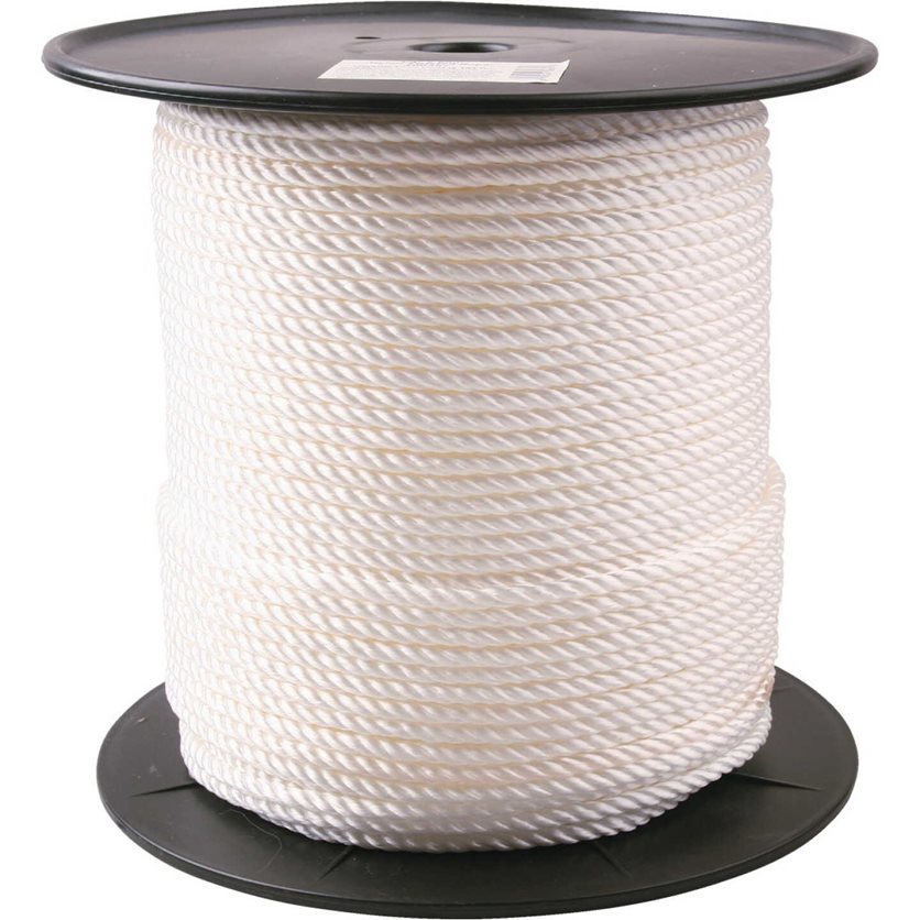 1/4 In. x 600 Ft. White Twisted Nylon Rope