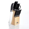 Lindbergh 14 pc Cutlery Set W/Pine Block - Black - TPR/PP Handle - SS - 1.8/1.2 mm