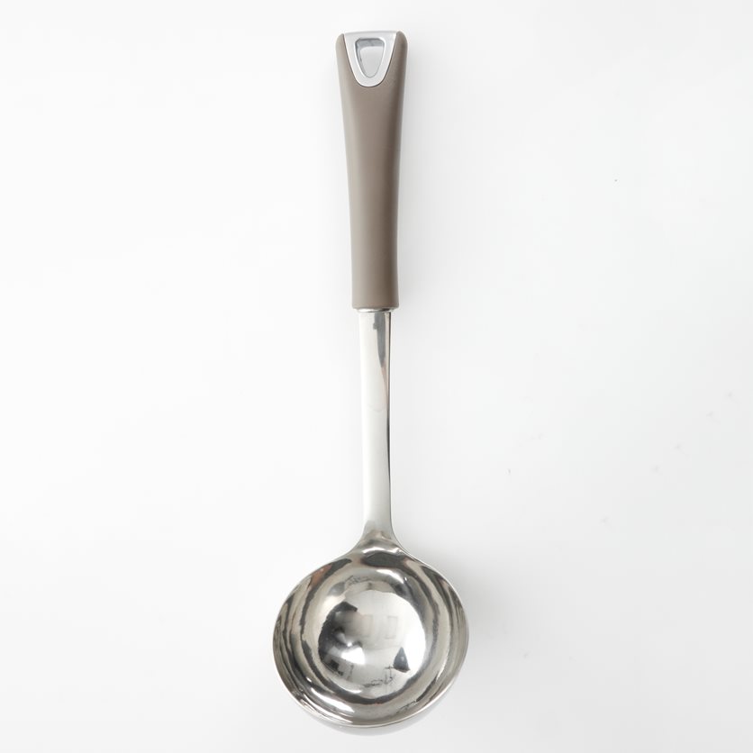 1 pc Ladle - Warm Grey - TPR Handle - SS - O/S