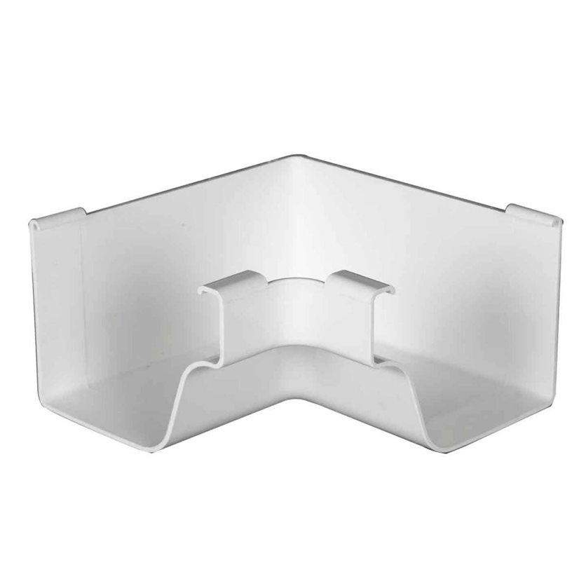 5 In. Traditional K-Style White Vinyl Gutter Inside Miter