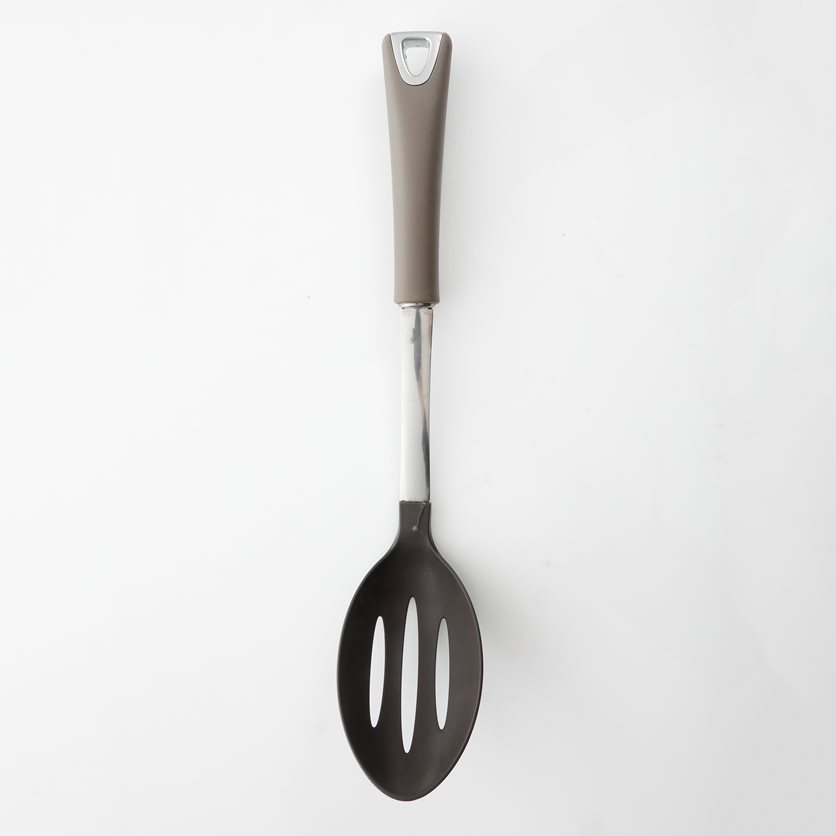 1 pc Slotted Spoon - Warm Grey - TPR Handle - Nylon - O/S