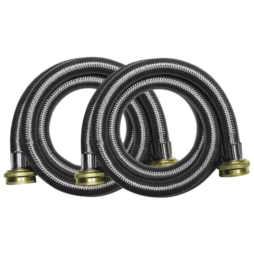 5 Ft. Stainless Steel 125 psi Washing Machine Hose (2-Pack)