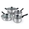 Rametto 8 pc SS Cookware Set - Belly - Mirror Polish - Semi Polish - Bakelite Handle - SS