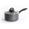 Clairborne 2.5 Qt AL Sauce Pan W/Lid - Charcoal Grey - Nonstick - Hammered Ext - Color Coating - Bakelite Handle & Knob - Aluminum - 2.5 mm