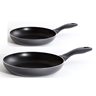 Clairborne 2 pc 10 & 8 AL Frying Pan - Charcoal Grey - Nonstick - Hammered Ext - Color Coating - Bakelite Handle - Aluminum - 2.4 mm