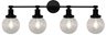 Bathroom Wall Lamp 4Xe27-40W (Not Included) A19 Matte Black Finish, Dimensions 87X30X20Cm