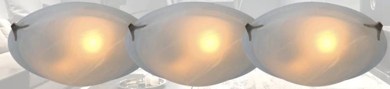 Ilumitec Tripack 2Xe27-60W Ceiling Lamp - Yellow Frosted Glass White Clip.