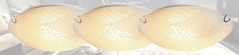 Ilumitec Tripack 2Xe27-60W Ceiling Lamp - Coffee Glass Shade + Chrome Clips.