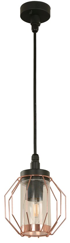 Outdoor Hanging Lamp Black & Rose Gold