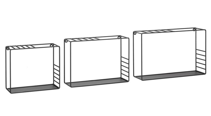 Wall Cube Set - 3 Pcs - Black