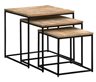 Set Of 3 Side Tables Kyan - Black/Natural