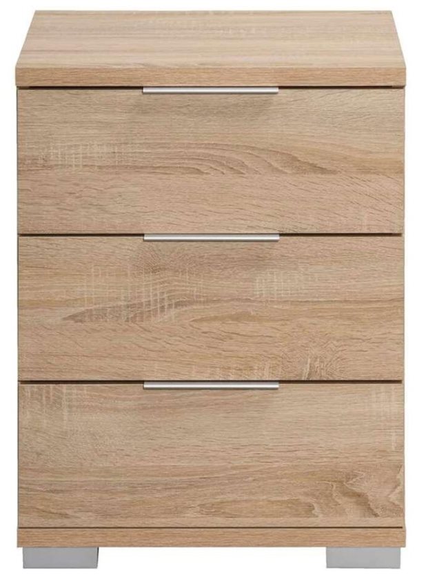 Bedside Table Valencia - 3 Drawers - Oak Color