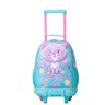 Medium School Backpack With Wheels - Kitten & Flower Print
