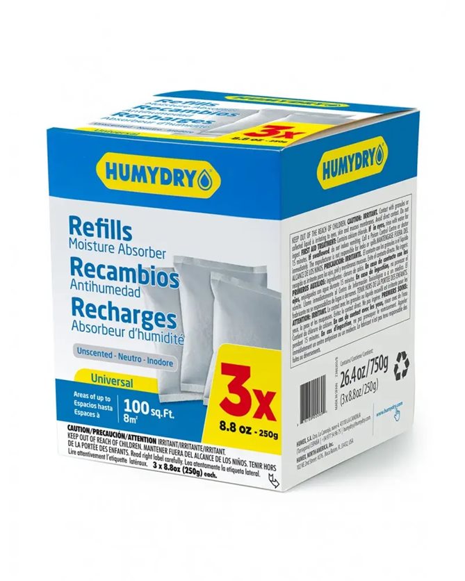 Humydry 3 Pack Refill Moisture Absorber 8.8oz. - Unscented