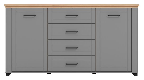 Valencia Cabinet - 2 Doors/4 Drawers - Grey