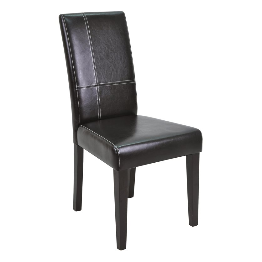 Guevara Stitching Dining Chair - Matt Black Leather
