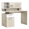 Malicia Single Unite Computer Desk - 1 Door/1 Drawer - Shannon Oak/Pearl White
