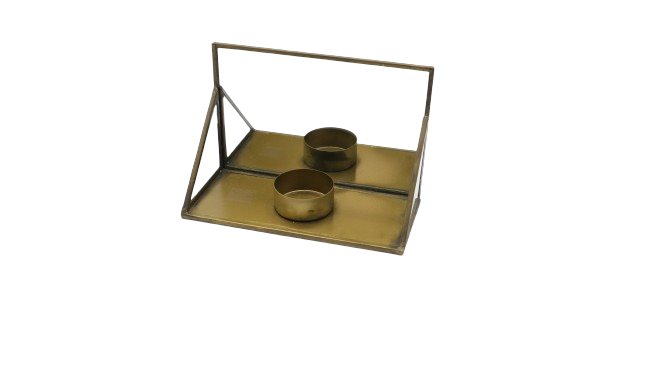 Tea Light Holder - Bronze With Mirror