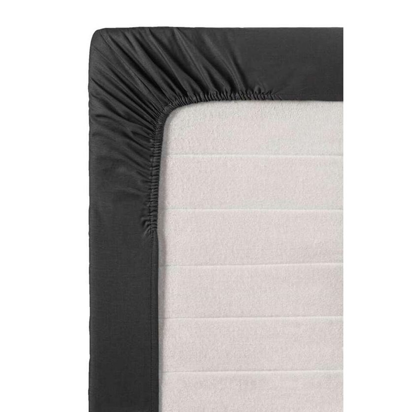 Fitted Sheet Cotton - Anthracite - 140 x 200 CM