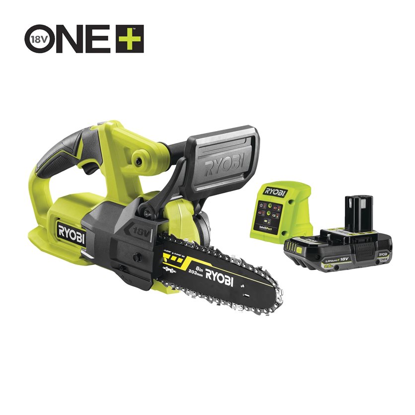 Ryobi ONE+ 18V Battery 20cm Compact Chainsaw (Incl. 1x 2.5Ah Battery & Charger)