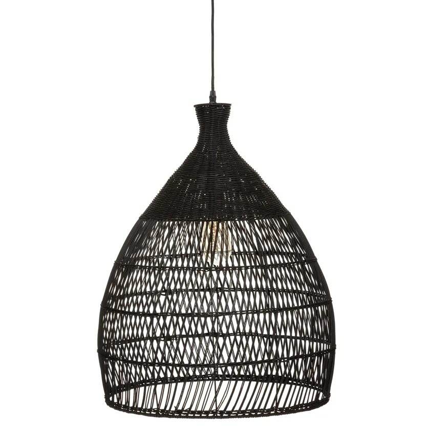 Hanging Lamp Rattan - Black - D49cm