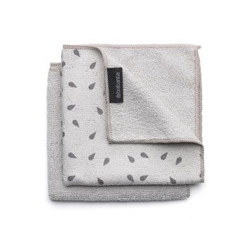 Microfibre Dish Cloths Light Grey - 2 Piece Set.