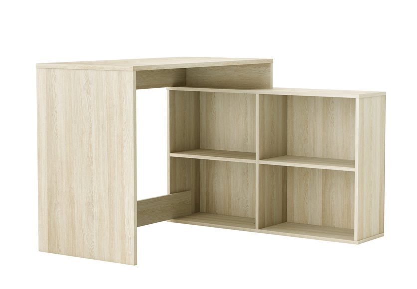 Corner L-Shaped Desk in Shannon Oak