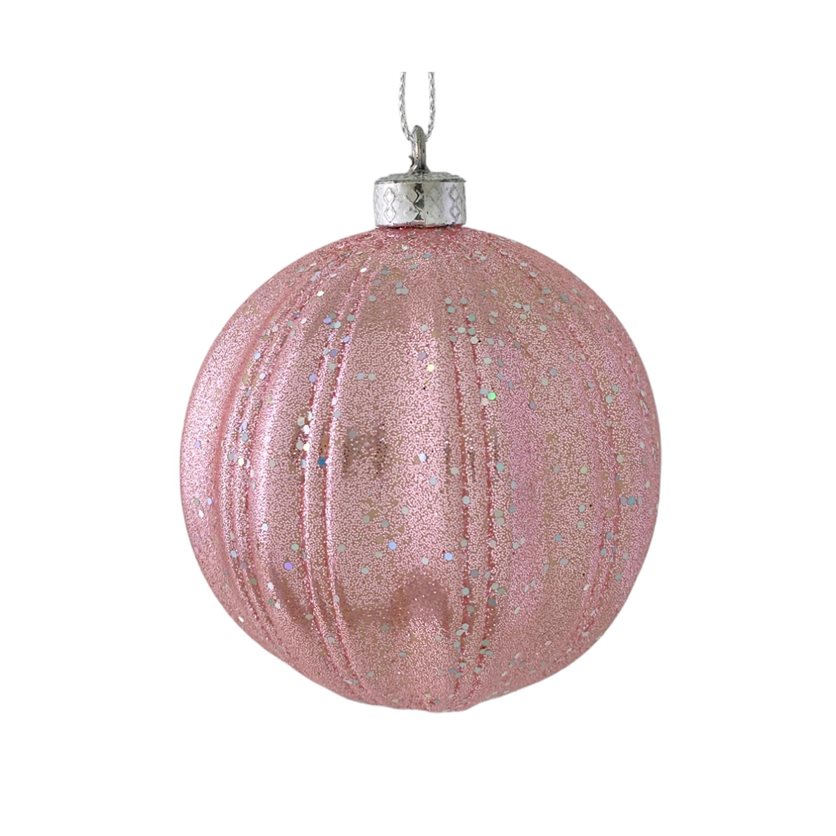 Set of 6 Light Pink Christmas Baubles