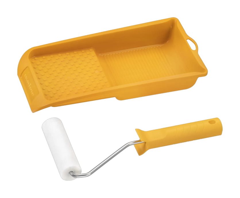 Color Expert Paint roller set - Ø3.5 x 11 cm - fine foam - with paint tray - 63543