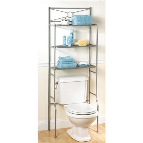 Spacesaver Satin Nickel Over-the-Toilet Shelf Cabinet