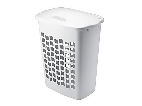 White Plastic Laundry Hamper 2.2 Bushel White