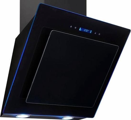 Angled Hood Black Steel 84CM