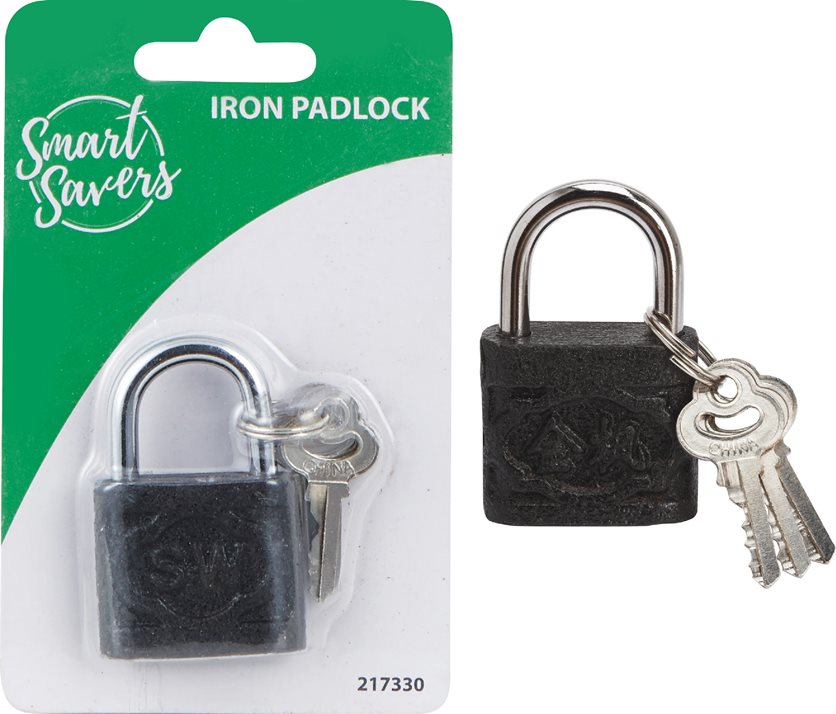 Iron Padlock with 3 Keys