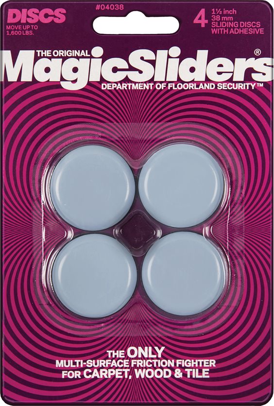 1-1/2 Round Magic Slider - Grey